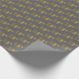 Papel De Presente Cinza, Falso Dourado 18º (Décimo Oitavo) Evento