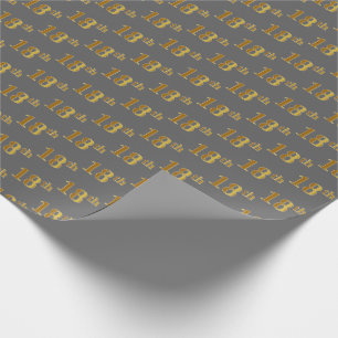 Papel De Presente Cinza, Falso Dourado 18º (Décimo Oitavo) Evento