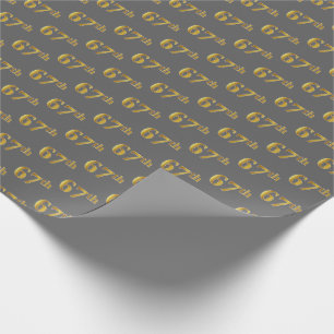 Papel De Presente Cinza, Falso Dourado 67º (Sexagésimo Sétimo) Event