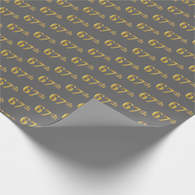 Papel De Presente Cinza, Falso Dourado 67º (Sexagésimo Sétimo) Event (Ponta)