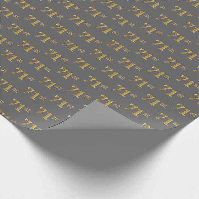 Papel De Presente Cinza, Falso Ouro 71º (Septuagésimo Primeiro) Even (Ponta)