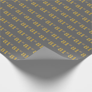 Papel De Presente Cinza, Falso Ouro 81º (Octogésimo Primeiro) Evento