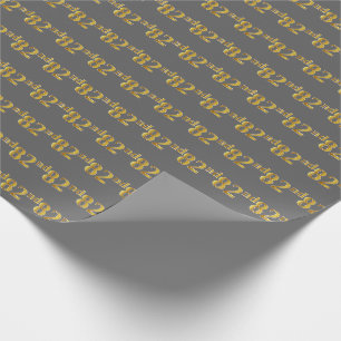 Papel De Presente Cinza, Falso Ouro 82º (Octogésimo Segundo) Evento
