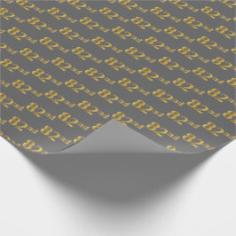 Papel De Presente Cinza, Falso Ouro 82º (Octogésimo Segundo) Evento