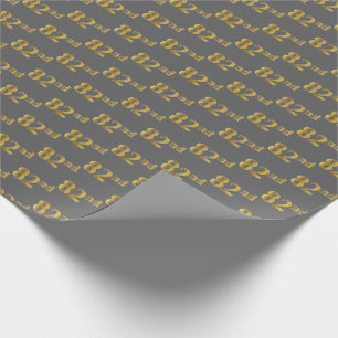 Papel De Presente Cinza, Falso Ouro 82º (Octogésimo Segundo) Evento