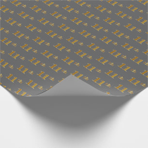 Papel De Presente Cinza, Faux Dourado 11 (décimo primeiro) Evento