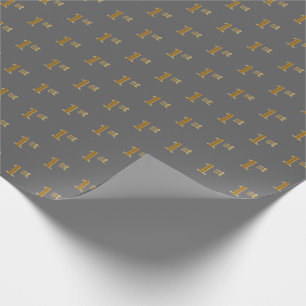 Papel De Presente Cinza, Faux Dourado 1 rua (Primeira) Papel de Enca