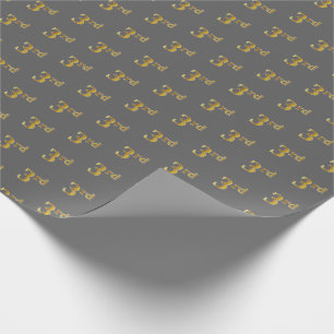 Papel De Presente Cinza, Faux Dourado 3º (Terceiro) Papel de Encapsu