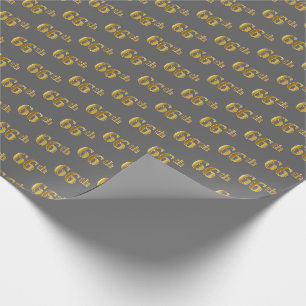 Papel De Presente Cinza, Faux Dourado 66º (Sessenta e Sexto) Evento