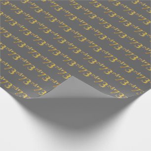 Papel De Presente Cinza, Faux Dourado 73º (73º) Evento