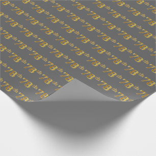 Papel De Presente Cinza, Faux Dourado 78º (78º) Evento