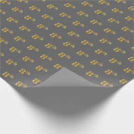 Papel De Presente Cinza, Faux Dourado 8º (Oitavo) Papel de Encapsula