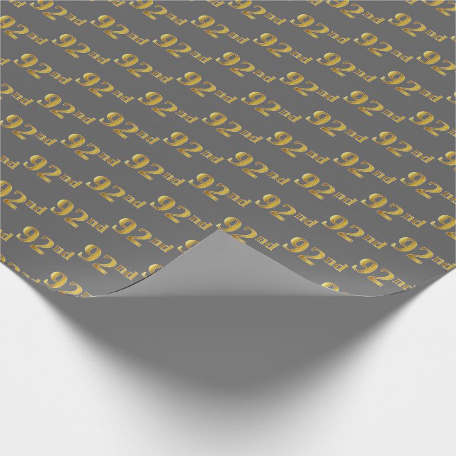 Papel De Presente Cinza, Faux Dourado 92º (Noventa-Segundo) Evento (Ponta)
