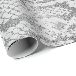 Papel De Presente Cinza Glam Silver Monochrom Python Cobra Skip