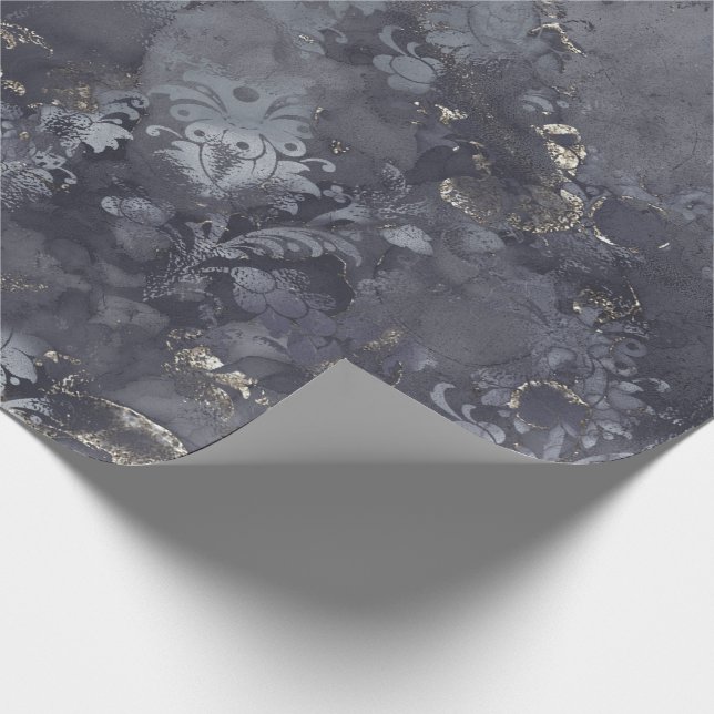 Papel De Presente Cinza Grafite Sepia Frita De Algodão Pulveruloso (Ponta)