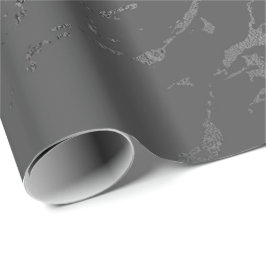 Papel De Presente Cinza Negra Mármore Prateado Carrara Shiny