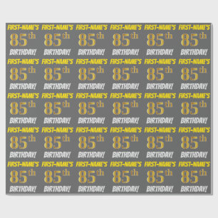 Papel De Presente Cinza, Ouro Falso/Imitação, "85º ANIVERSÁRIO"