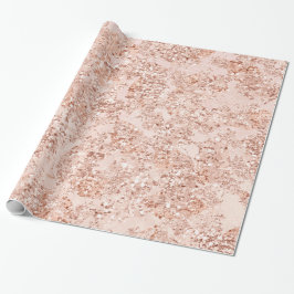 Papel De Presente Cinza rosa Dourada Glam Skinny Glitter Brilhante
