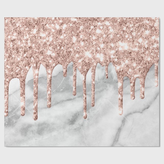 Papel De Presente Cinza Rosa Pó Grelha Glitter Metal (Aberto)