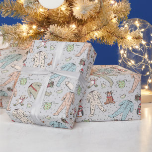 Papel De Presente Cinza Sexo Neutro de Inverno Natal