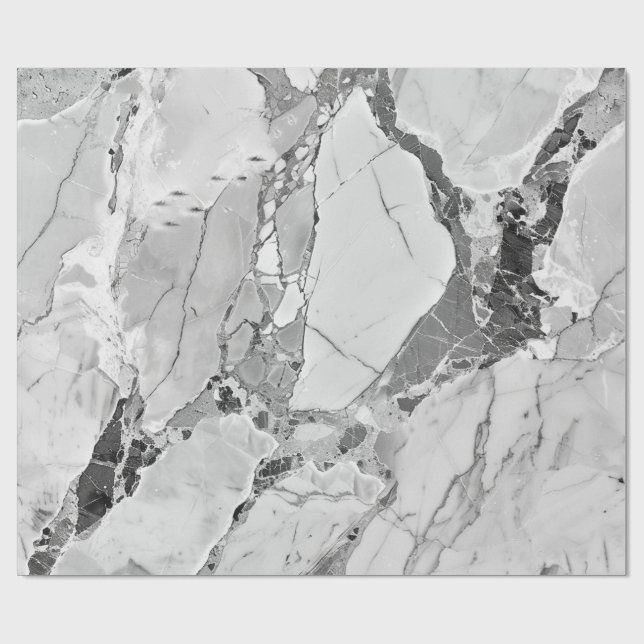 Papel De Presente Cinza "Twilight Marble Fantasy" Textura de mármore (Aberto)