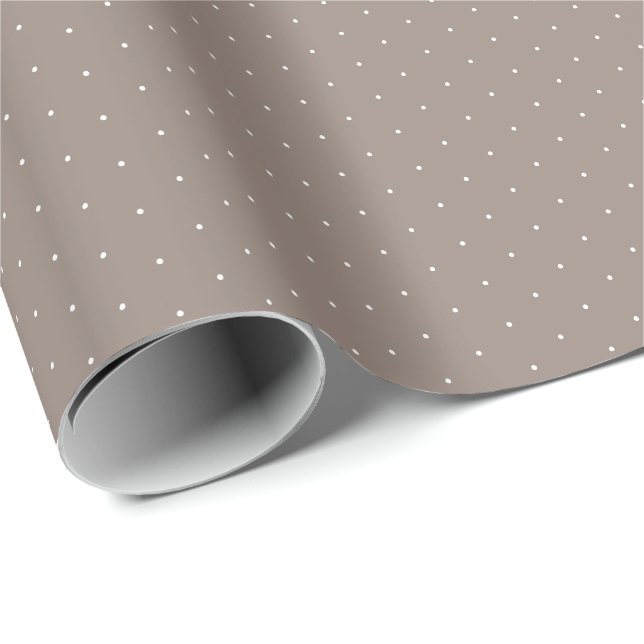 Papel De Presente Cinza verde bege minúsculo padrão bolinhas fofo (Ponta do rolo)