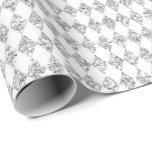 Papel De Presente Cinza White Diamond Glitter Glitter Sparkly<br><div class="desc">coleção de vidros florenceK</div>