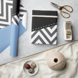 Papel De Presente Cinza Zigzag, Cinza Chevron, Zigzag Patterno, Azul