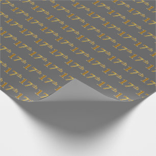 Papel De Presente Cinzas, 17º (17º) Dourado Faux