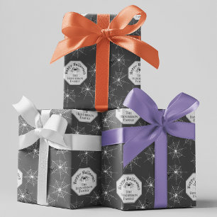 Papel De Presente Cinzas Aranhas Assustadoras Nome Personalizado da 