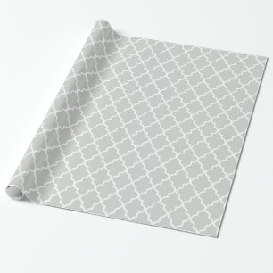 Papel De Presente Cinzas claras modernas e quatrefoil marroquino bra