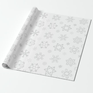 Papel De Presente Cinzas com flocos de neve no Livro Branco de Natal
