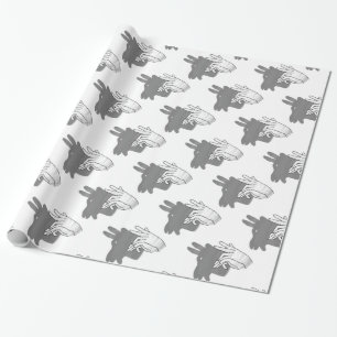 Papel De Presente Cinzas da cabra de Billy da silhueta da mão