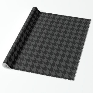 Papel De Presente Cinzas de carvão vegetal de Houndstooth Pied de