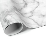 Papel De Presente Cinzas de prata White Carrara Marble Stone Mínimos<br><div class="desc">Minimalismo e elegância de acordo com as verdadeiras tendências de decoração interior. Para muitas ocasiões</div>