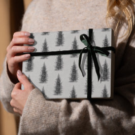 Papel De Presente Cinzas de safra minimalística feliz natal