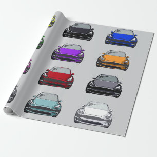 Papel De Presente Cinzas de veículos elétricos com várias cores SUV