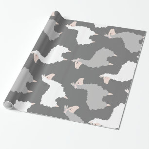 Papel De Presente Cinzas e Lhamas brancas