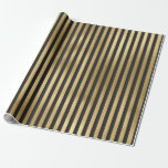 Papel De Presente Cinzas e tiras de folha de ouro<br><div class="desc">Papel de embrulho de cinza e de padrão listrado de ouro.</div>