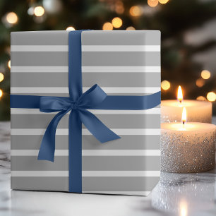 Papel De Presente Cinzas Escuras, Branco, Horizontal