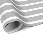 Papel De Presente Cinzas Escuras, Branco, Horizontal<br><div class="desc">Cinzas Escuras e Papel de Enrolamento Horizontal Stripado Branco</div>