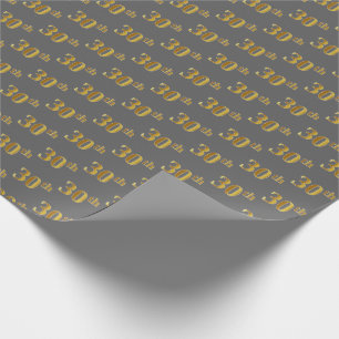 Papel De Presente Cinzas, evento do ouro do falso 30o (trigésimo)