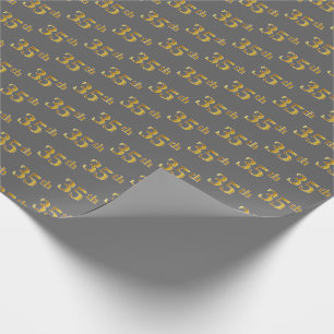 Papel De Presente Cinzas, evento do ouro do falso 35o (trigésimo