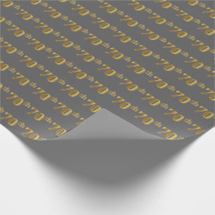 Papel De Presente Cinzas, evento Dourado do 70 do falso (Seventieth)