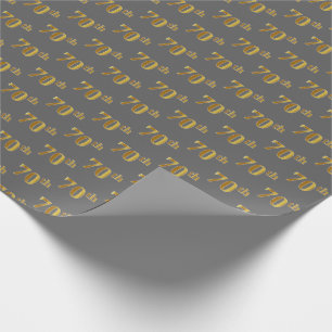 Papel De Presente Cinzas, evento Dourado do 70 do falso (Seventieth)