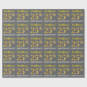 Papel De Presente Cinzas, olhar Dourado de imitação "25o ANIVERSÁ