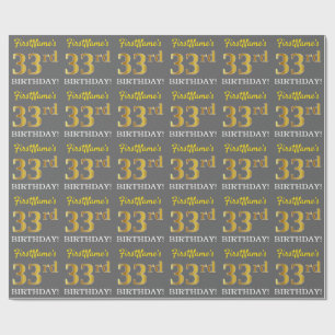 Papel De Presente Cinzas, olhar Dourado de imitação "3ó ANIVERSÁ