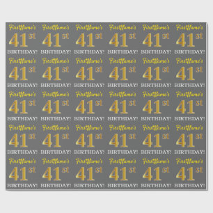 Papel De Presente Cinzas, olhar Dourado de imitação "41st
