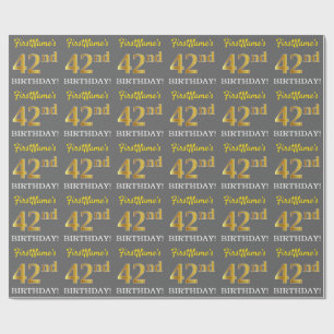 Papel De Presente Cinzas, olhar Dourado de imitação "42nd