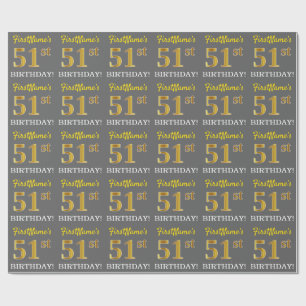Papel De Presente Cinzas, olhar Dourado de imitação "51st